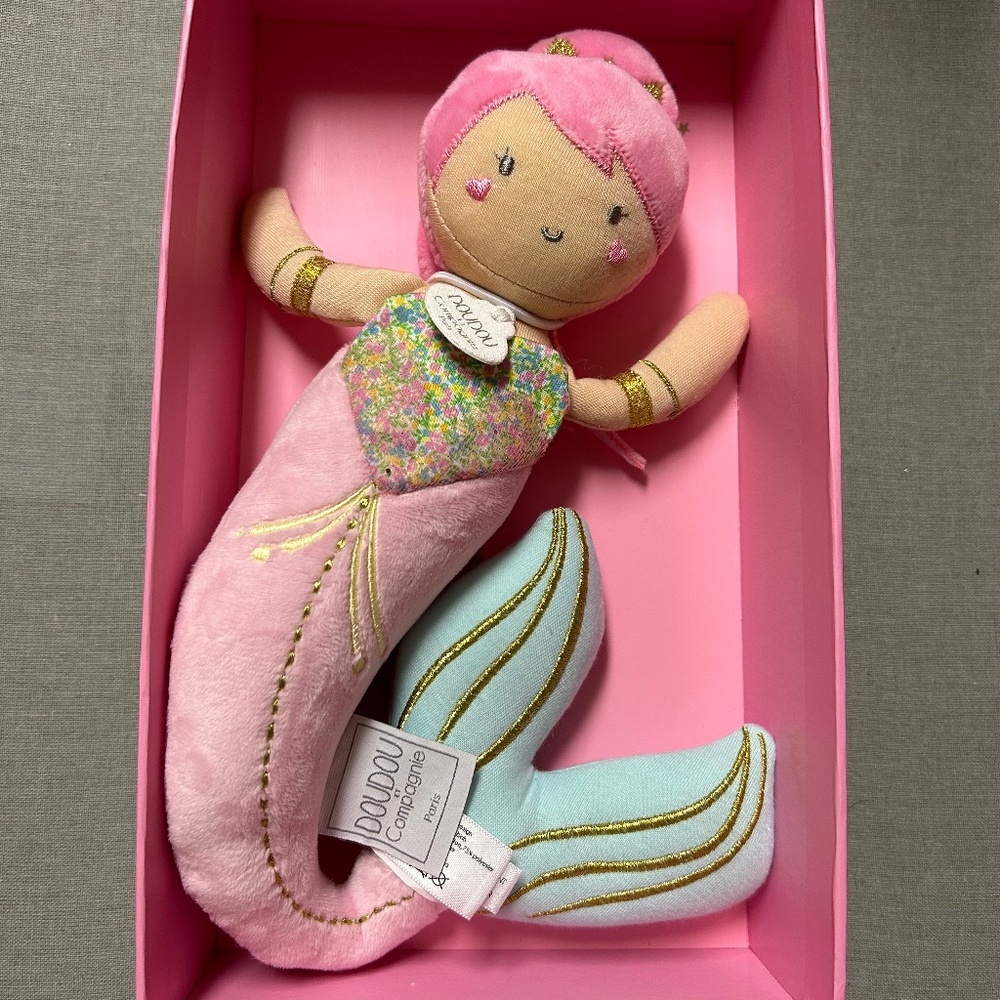 Doudou et Compagnie Paris Alizée Mermaid Doll Plush Toy Mermaid Collectible NWT